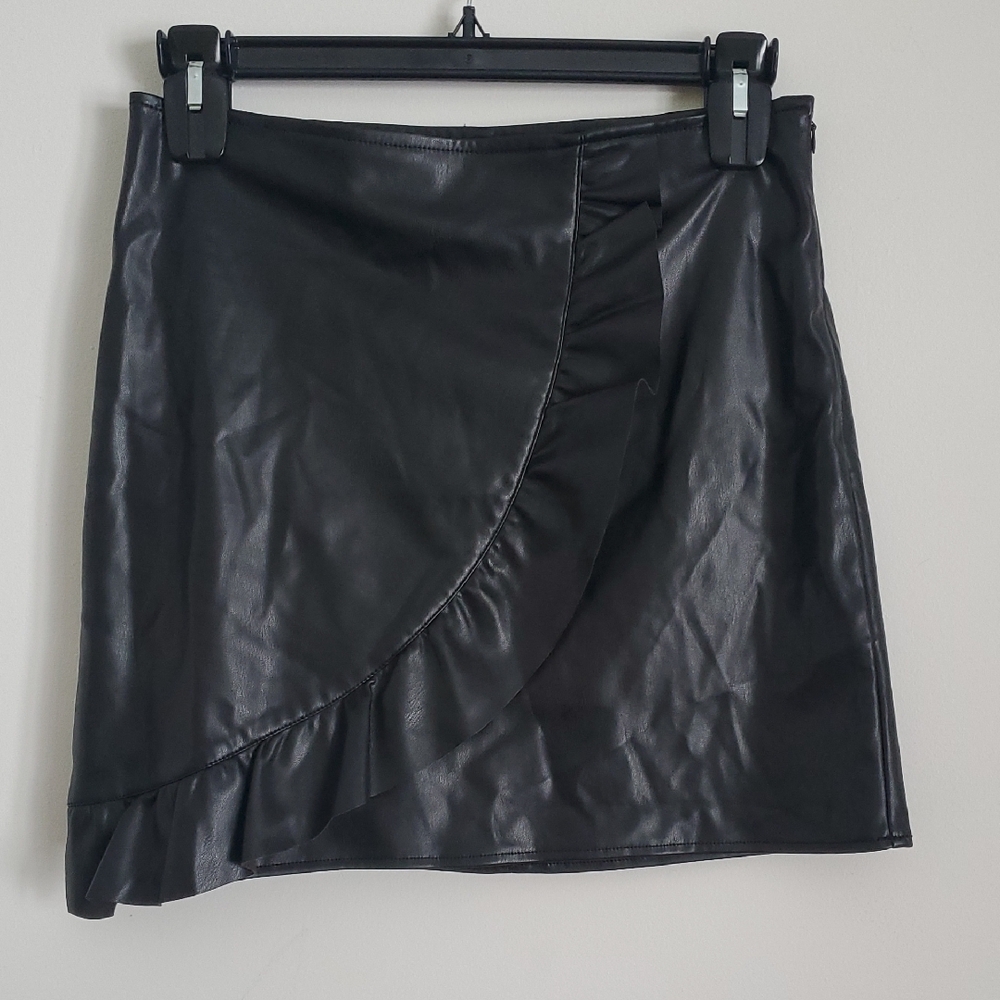 Noisy may Black Faux Leather Mini Skirt